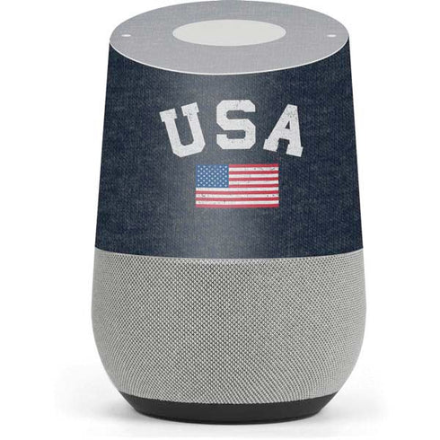 USA with American Flag Google Home Skin